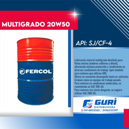 MULTIGRADO 20W50 X 200 LTS